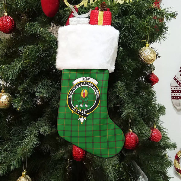 Don (Tribe of Mar) Clan Badge Tartan Christmas Stocking