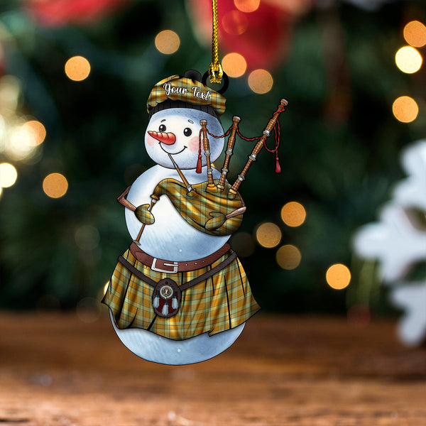 Donachie of Brockloch Hunting Ancient Clan Badge Tartan Wood Acrylic Ornament Snowman Bagpipe Personalized