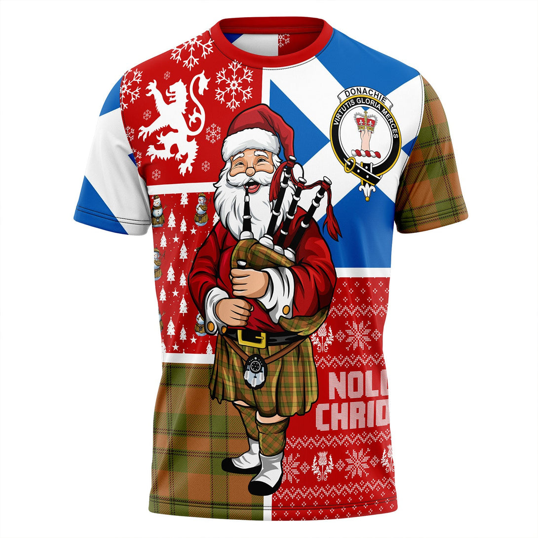 Donachie of Brockloch Hunting Modern Clan Badge Tartan T-Shirt Scotland Christmas Santa