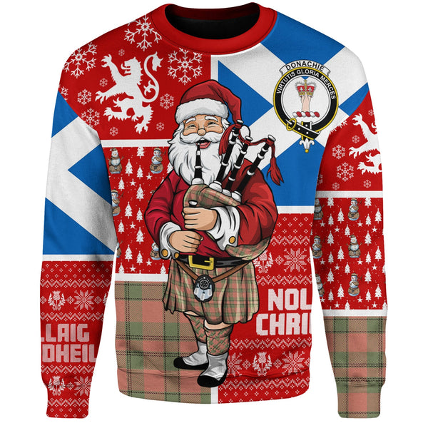 Donachie of Brockloch Hunting Weathered Clan Badge Tartan Sweatshirt Scotland Christmas Santa