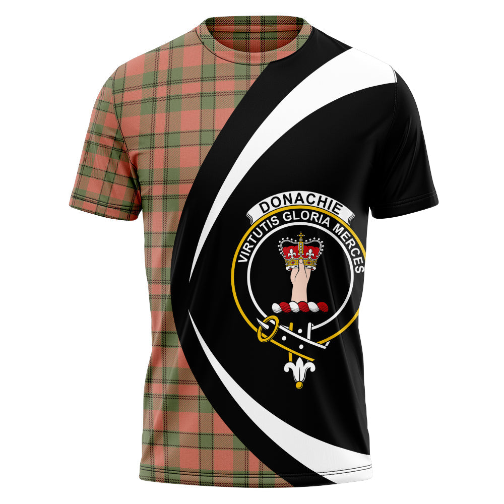 Donachie of Brockloch Hunting Weathered Clan Badge Tartan T-Shirt Circle Style Personalized