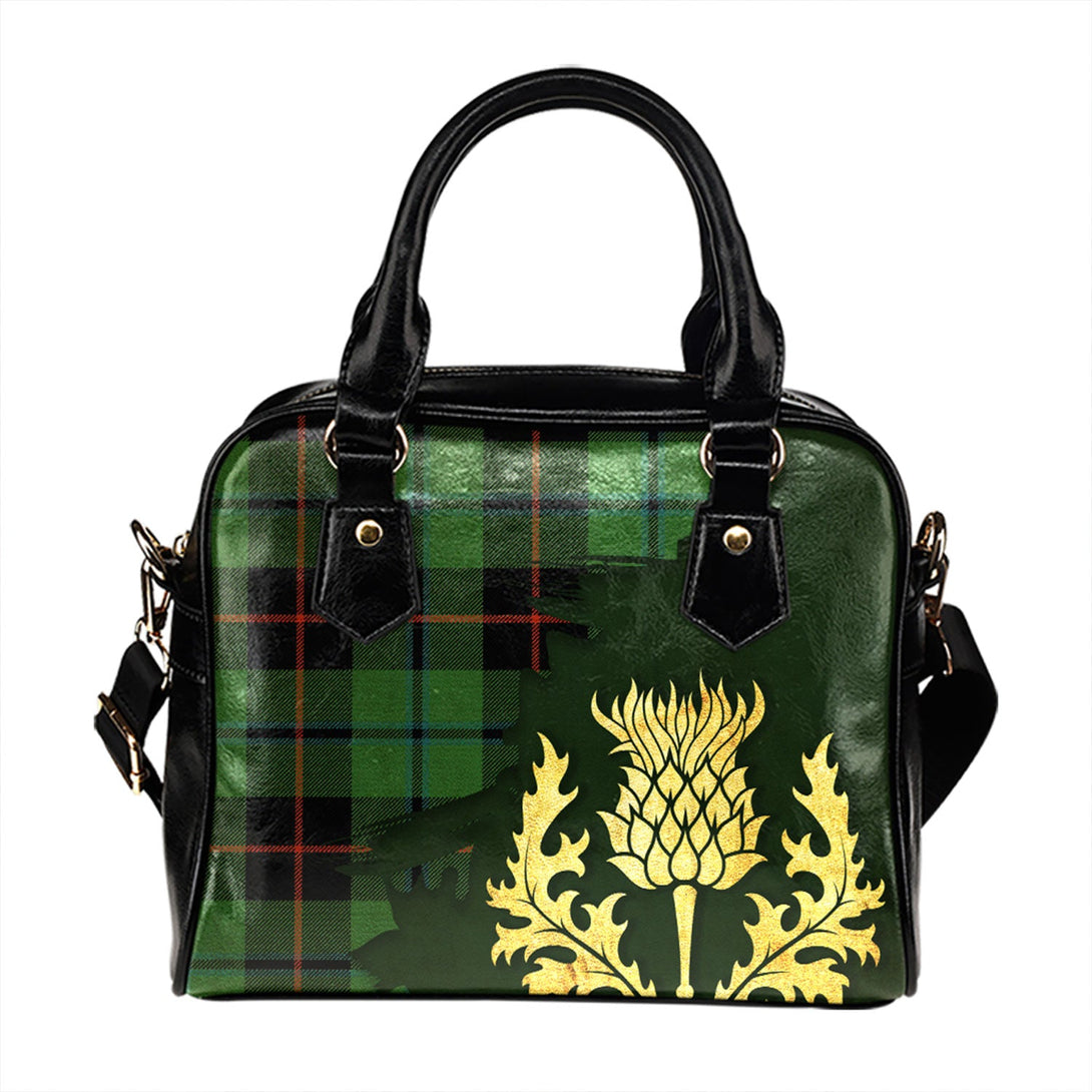 Douglas Black Ancient Tartan Shoulder Handbag Thistle Oldest Style