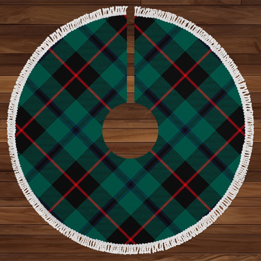 Douglas Black Modern Tartan Christmas Tree Skirt