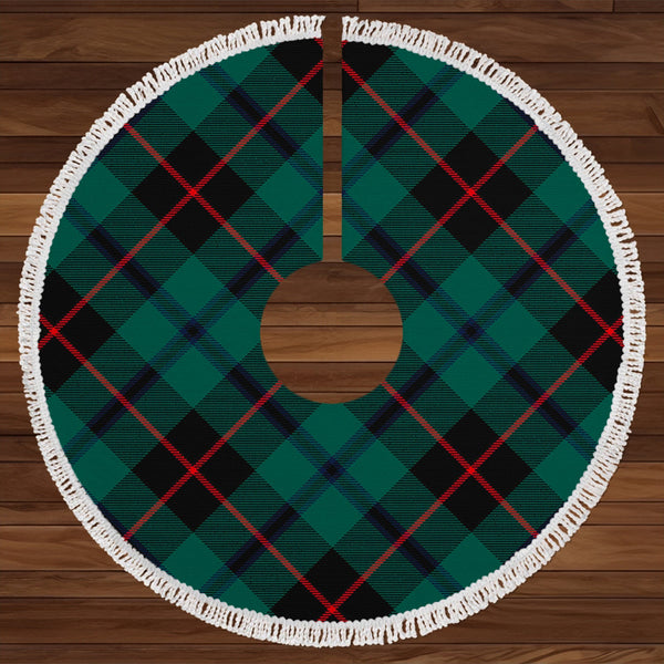 Douglas Black Modern Tartan Christmas Tree Skirt