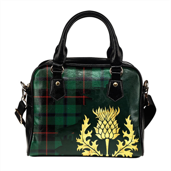 Douglas Black Modern Tartan Shoulder Handbag Thistle Oldest Style