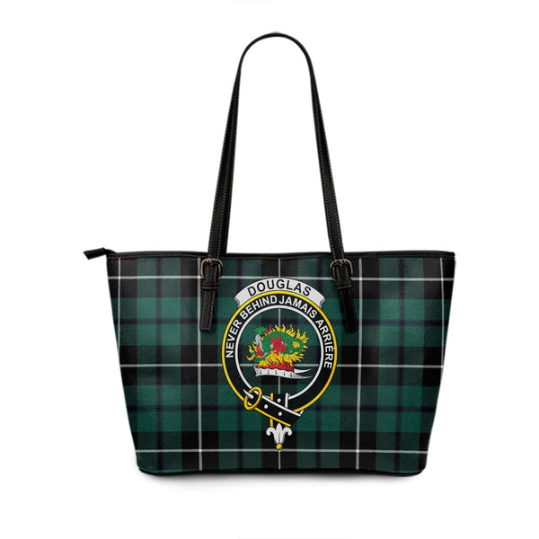 Douglas Modern Clan Badge Tartan Leather Tote Bag