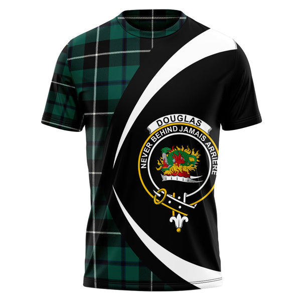 Douglas Modern Clan Badge Tartan T-Shirt Circle Style Personalized