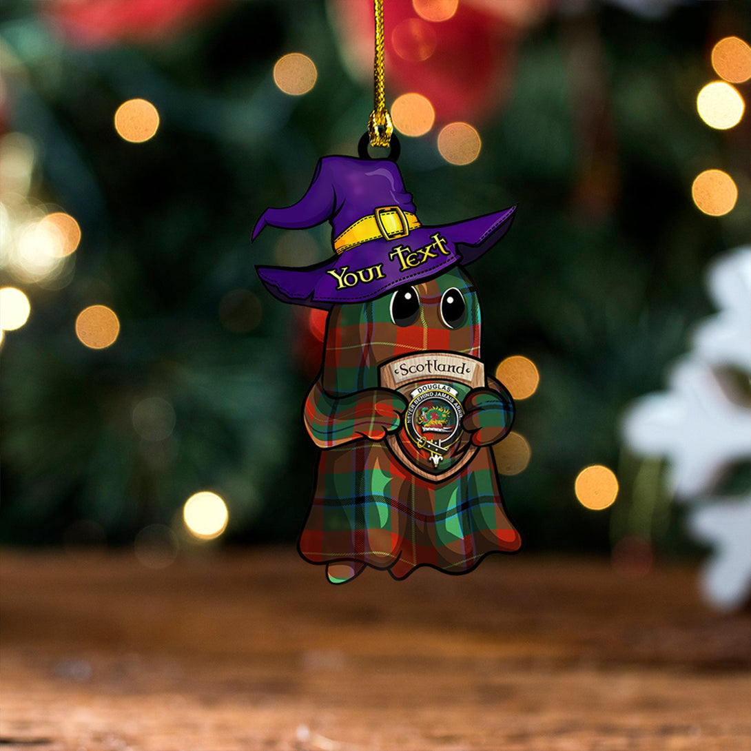 Douglas of Roxburgh Ancient Clan Badge Tartan Wood Acrylic Ornament Halloween Ghost