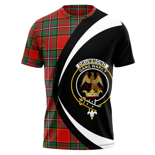 Drummond Modern Clan Badge Tartan T-Shirt Circle Style Personalized