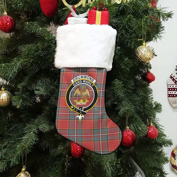 Drummond Weathered Clan Badge Tartan Christmas Stocking