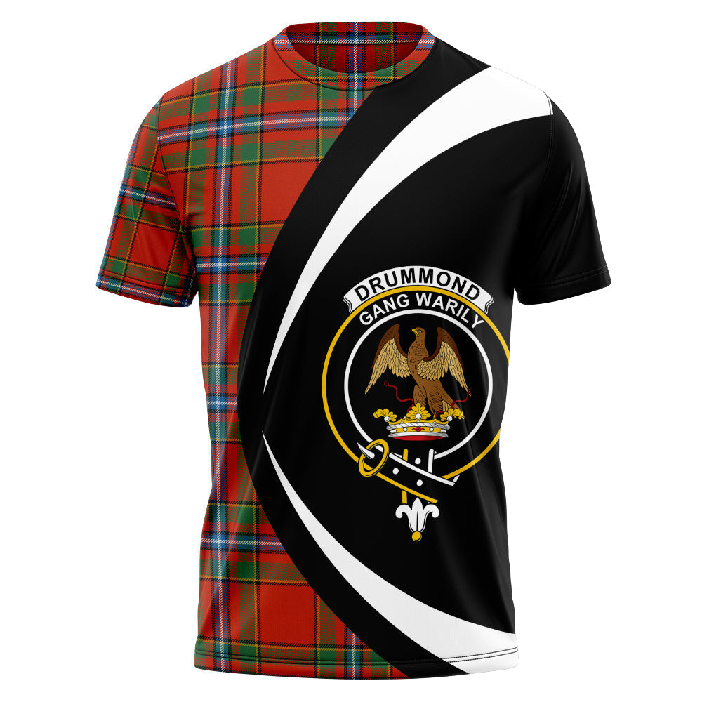 Drummond of Fingask Ancient Clan Badge Tartan T-Shirt Circle Style Personalized