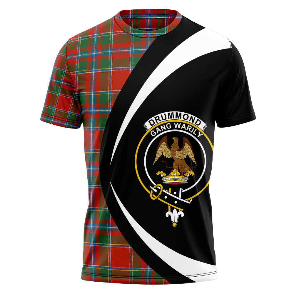 Drummond of Perth Ancient Clan Badge Tartan T-Shirt Circle Style Personalized