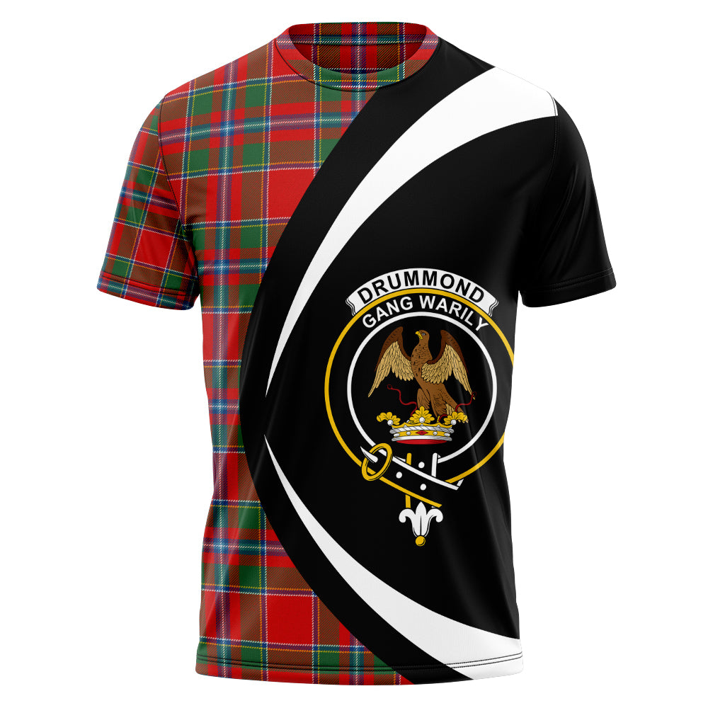 Drummond of Perth Modern Clan Badge Tartan T-Shirt Circle Style Personalized