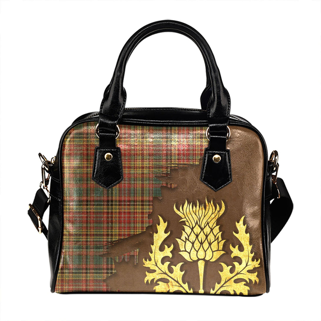 Drummond of Strathallan Weathered Tartan Shoulder Handbag Thistle Oldest Style