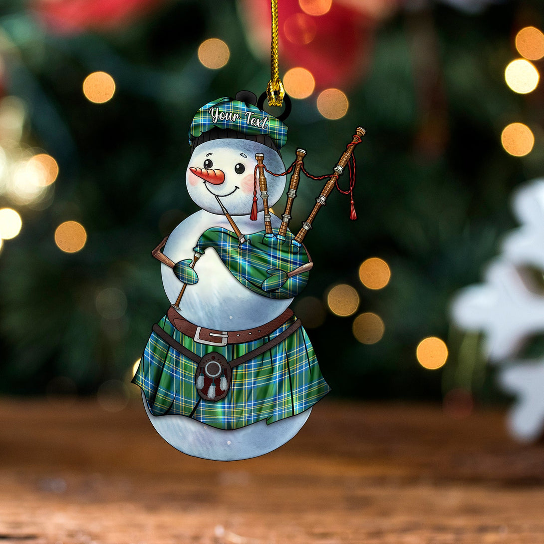 Duke of York Hunting Ancient Tartan Wood Acrylic Ornament Snowman Bagpipe Personalized