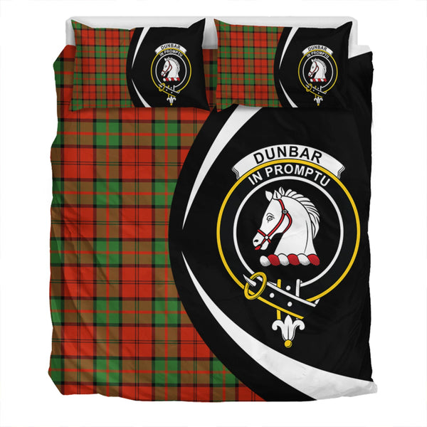 Dunbar Ancient Clan Badge Tartan Bedding Set Circle Style