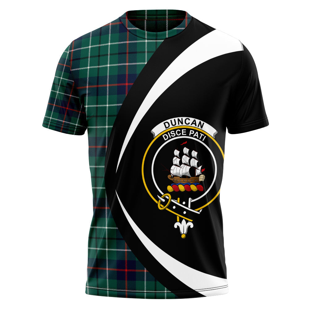 Duncan Modern Clan Badge Tartan T-Shirt Circle Style Personalized