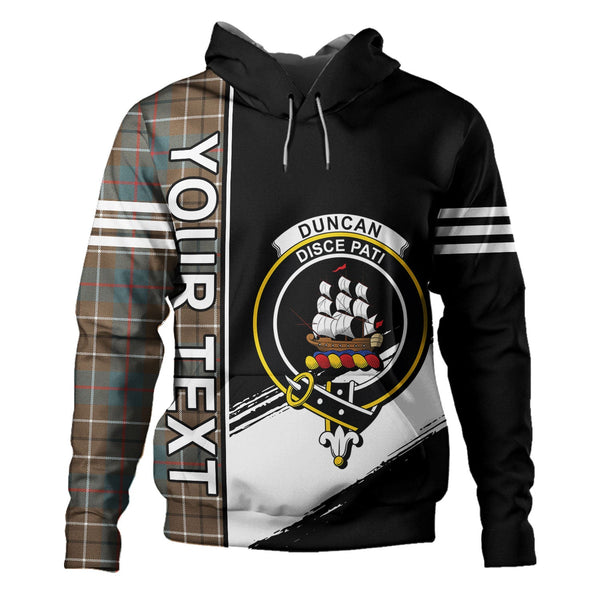 Duncan Weathered Clan Badge Tartan Hoodie Quarter Style Personalized