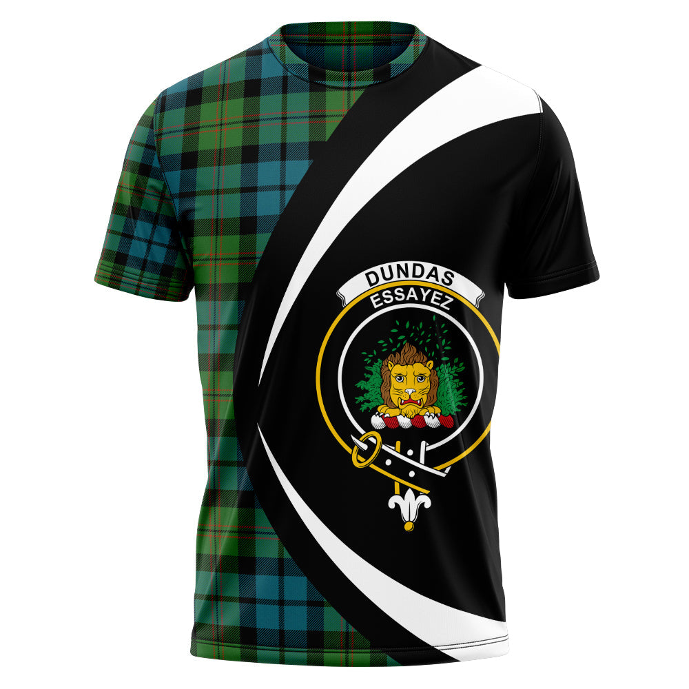 Dundas Ancient Clan Badge Tartan T-Shirt Circle Style Personalized