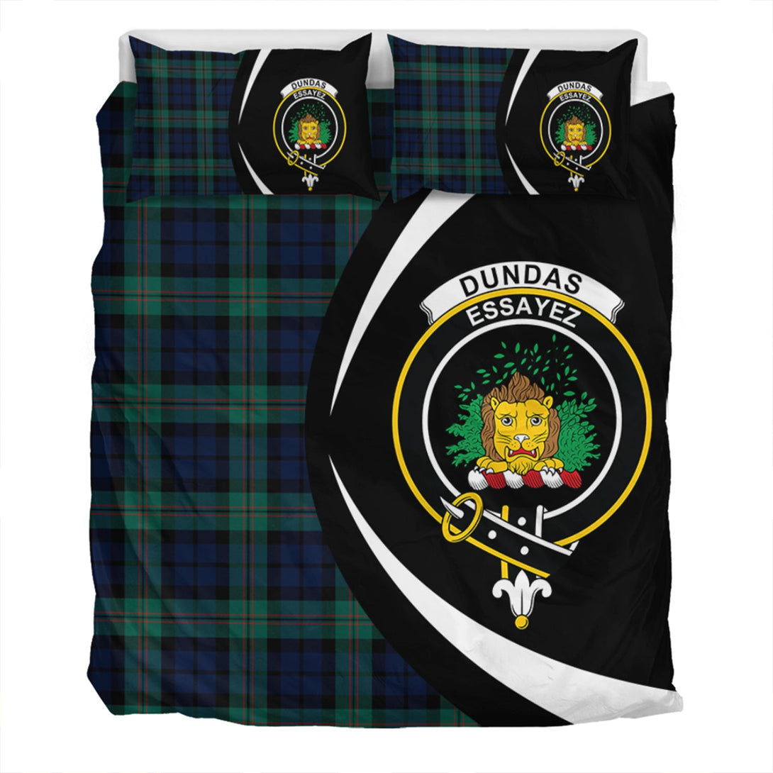 Dundas Modern Clan Badge Tartan Bedding Set Circle Style