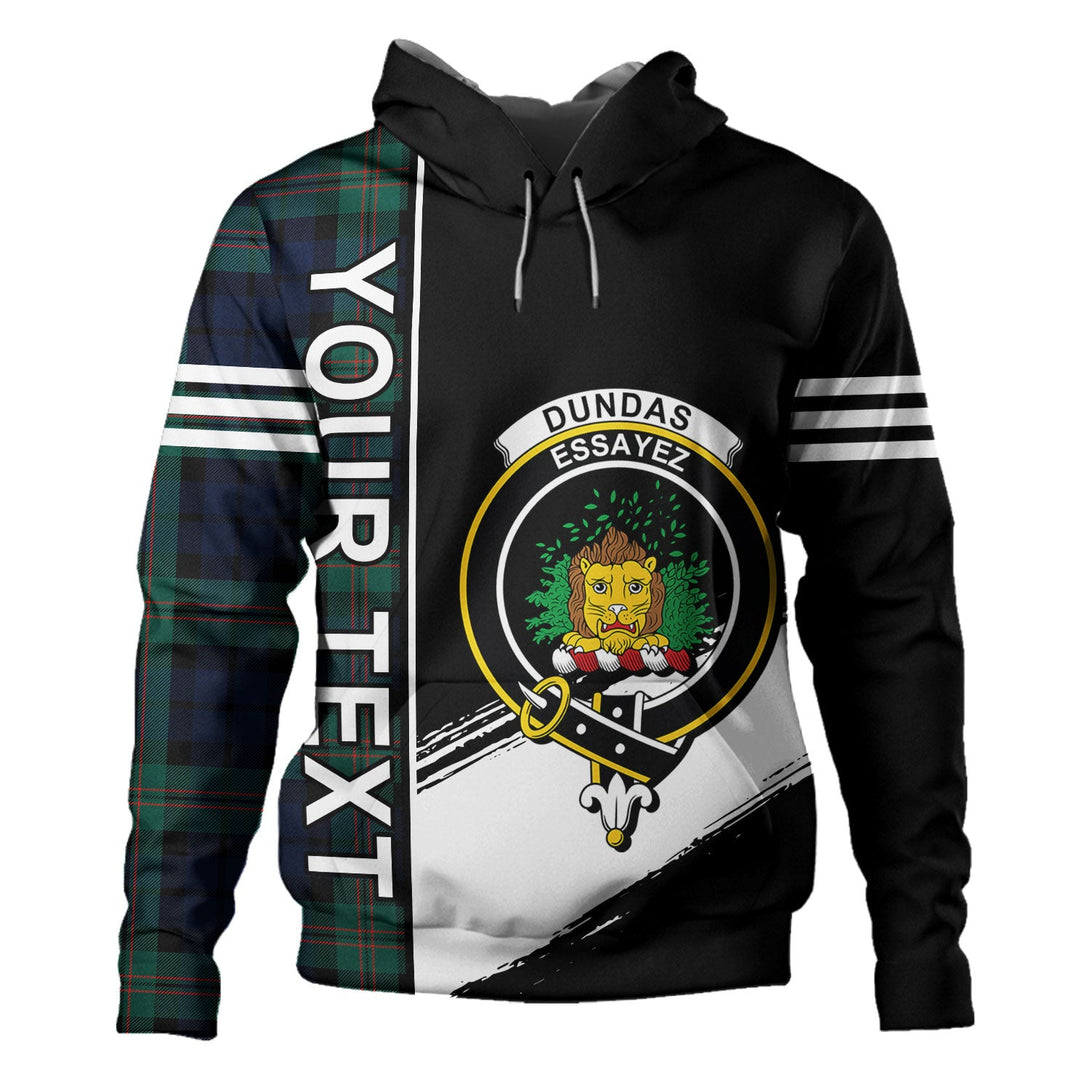 Dundas Modern Clan Badge Tartan Hoodie Quarter Style Personalized