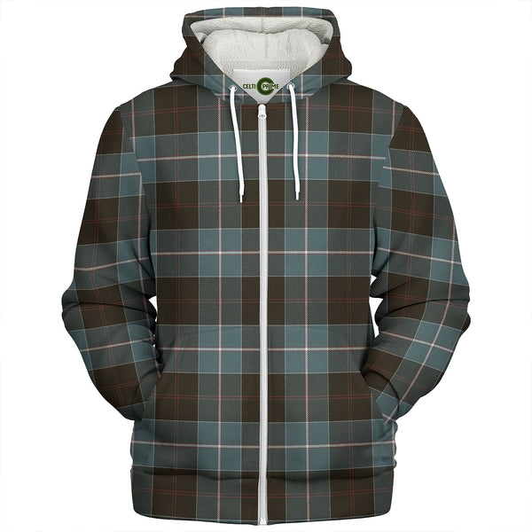 Dunlop Weathered Clan Badge Tartan Sherpa Hoodie