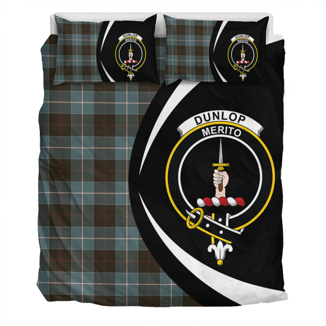 Dunlop Weathered Clan Badge Tartan Bedding Set Circle Style