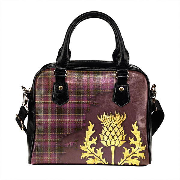 Dunlop 2 Weathered Tartan Shoulder Handbag Thistle Oldest Style