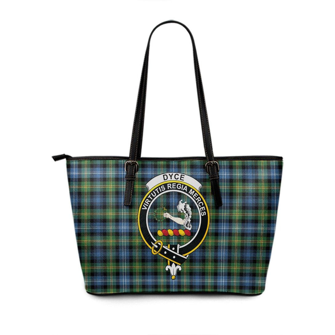 Dyce Ancient Clan Badge Tartan Leather Tote Bag