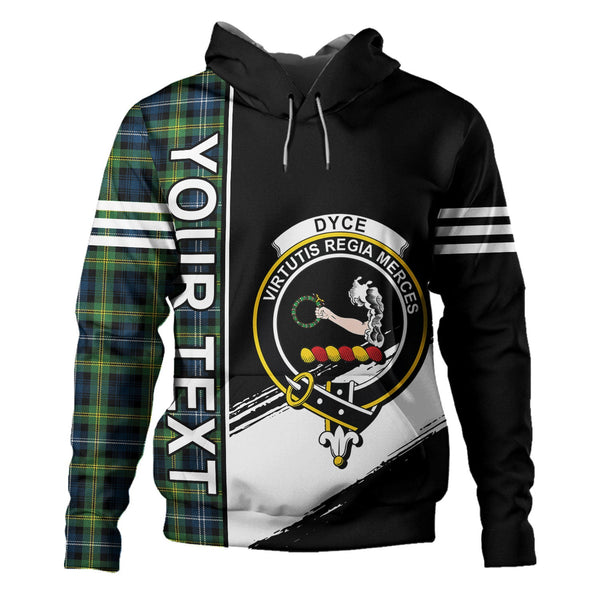 Dyce Modern Clan Badge Tartan Hoodie Quarter Style Personalized