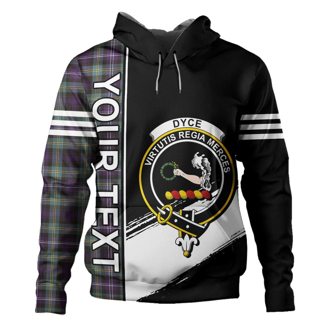 Dyce Weathered Clan Badge Tartan Hoodie Quarter Style Personalized