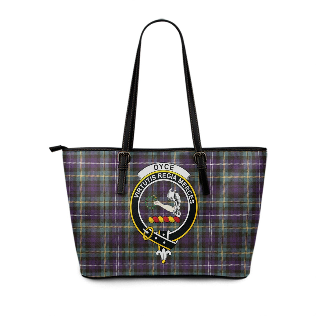 Dyce Weathered Clan Badge Tartan Leather Tote Bag