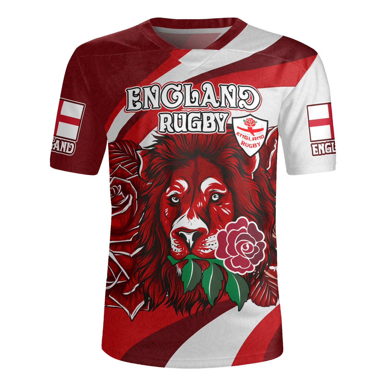 England Rugby Rugby Jersy Custom England Lion Red Rose Rugby ...