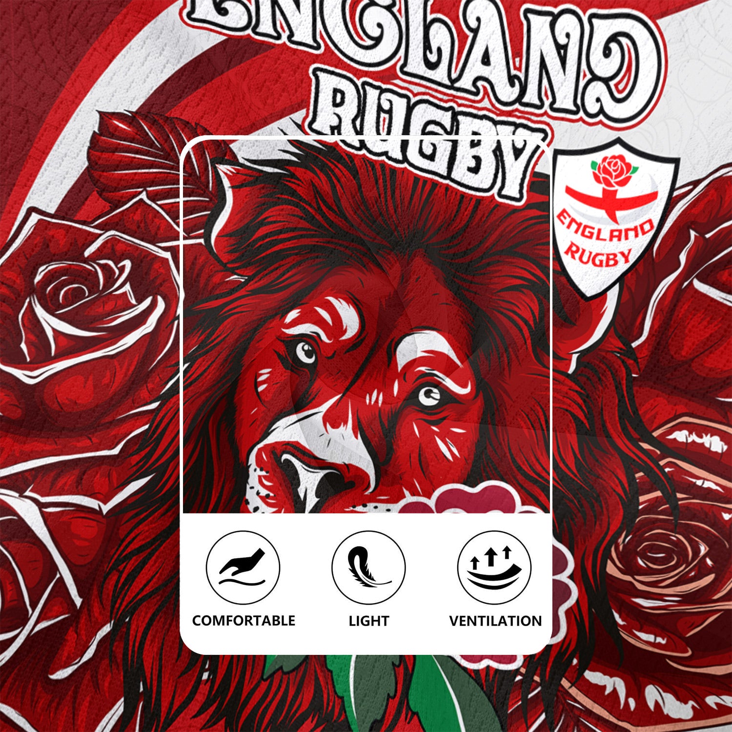 England Rugby Rugby Jersy Custom England Lion Red Rose Rugby ...