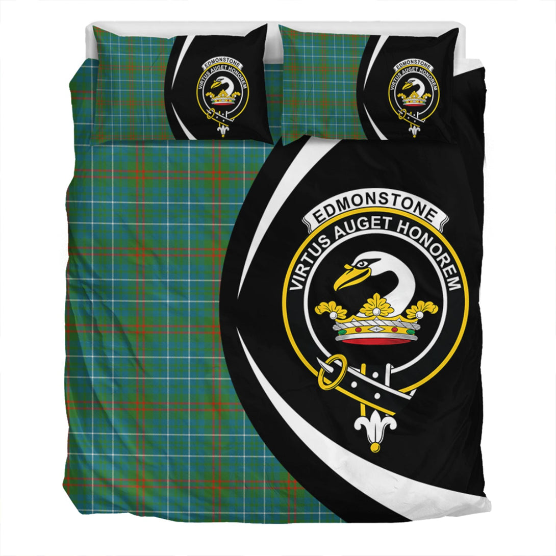 Edmonstone Ancient Clan Badge Tartan Bedding Set Circle Style