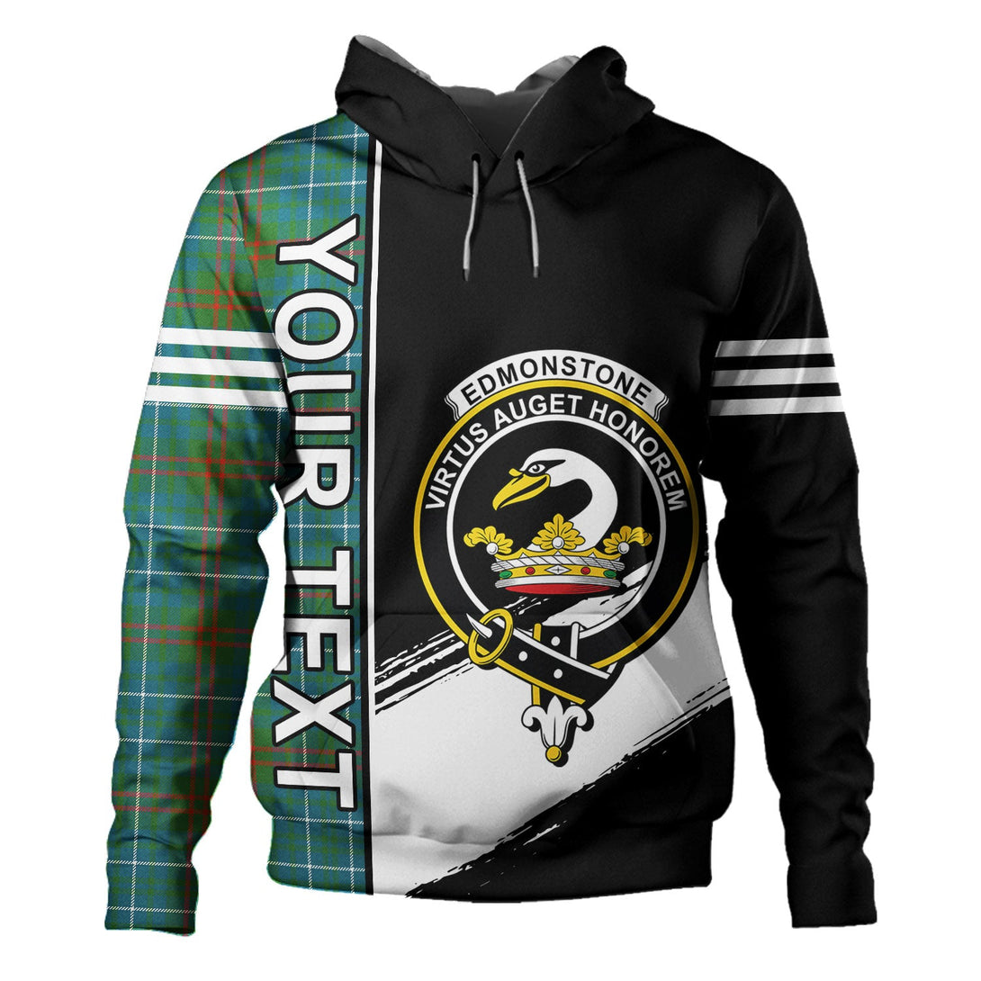 Edmonstone Ancient Clan Badge Tartan Hoodie Quarter Style Personalized