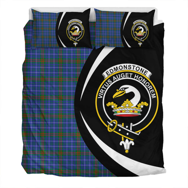 Edmonstone Clan Badge Tartan Bedding Set Circle Style