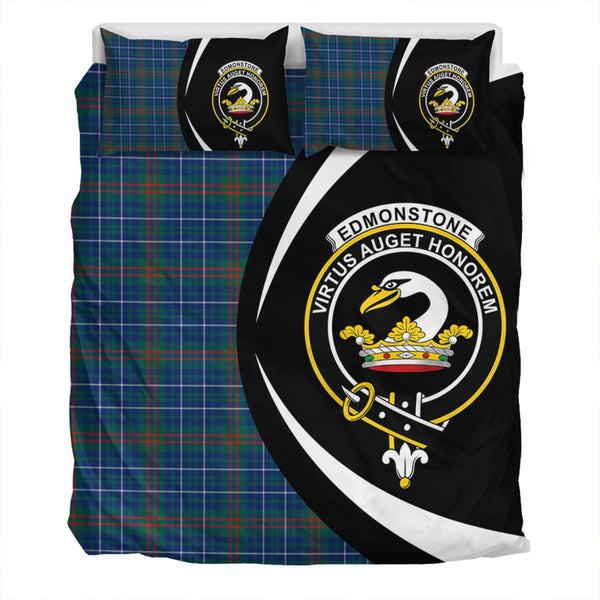 Edmonstone Modern Clan Badge Tartan Bedding Set Circle Style