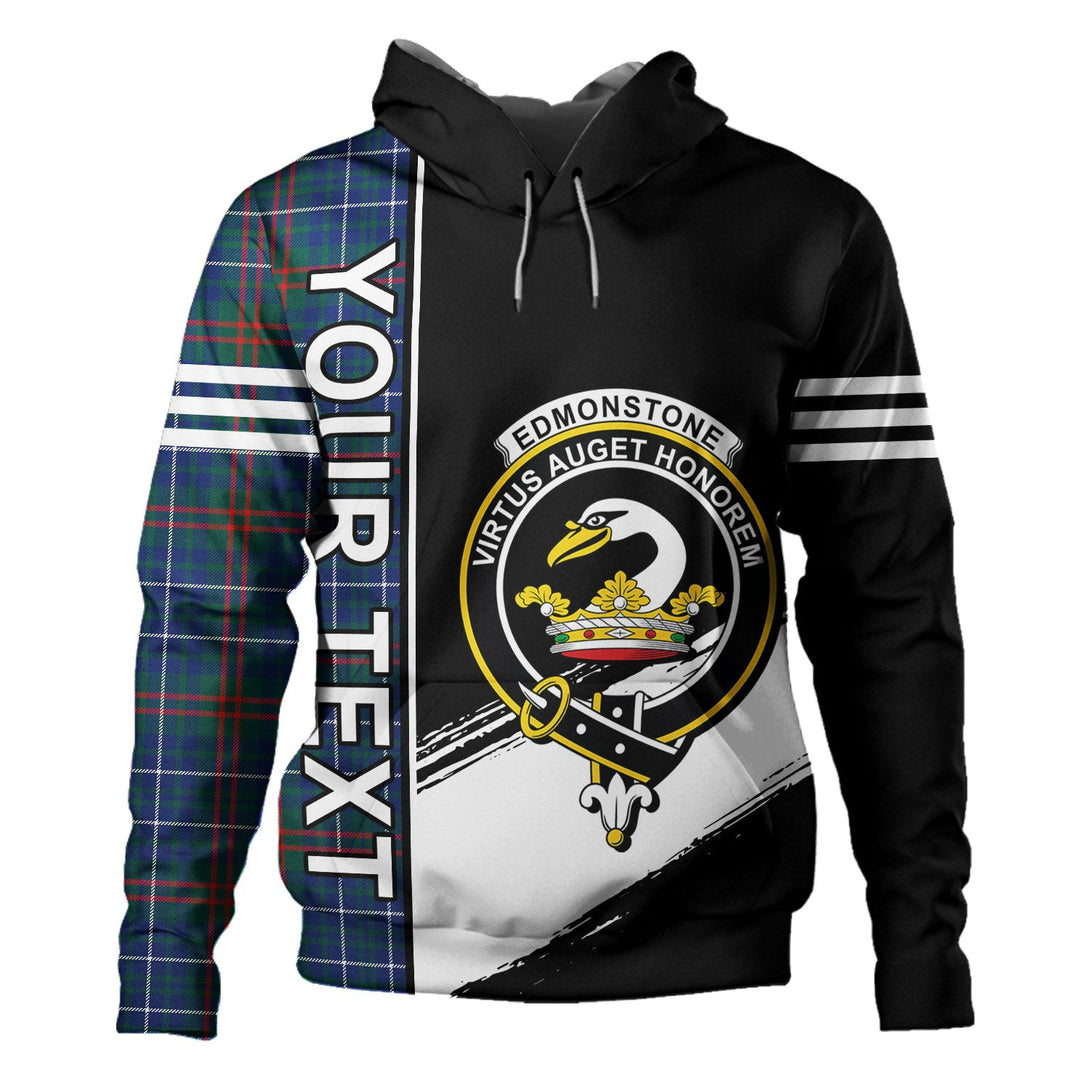 Edmonstone Modern Clan Badge Tartan Hoodie Quarter Style Personalized