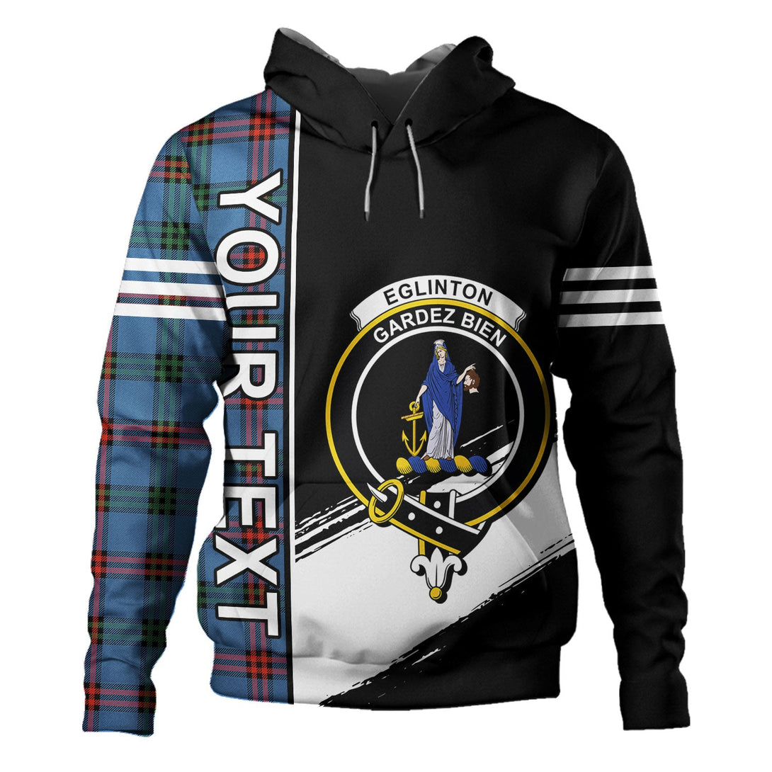 Eglinton District (Montgomery of Ayrshire) Ancient Clan Badge Tartan Hoodie Quarter Style Personalized