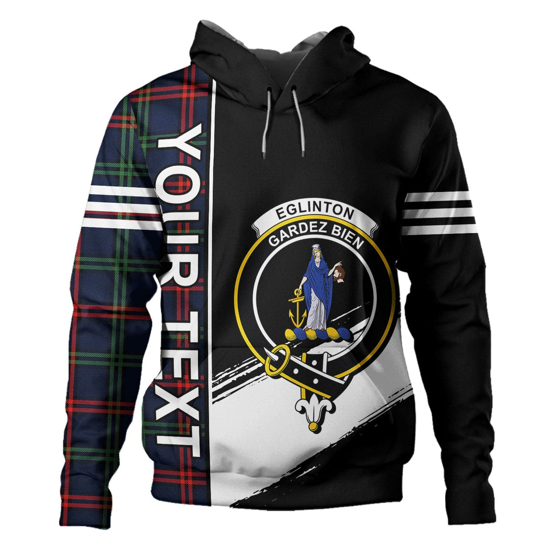 Eglinton District (Montgomery of Ayrshire) Modern Clan Badge Tartan Hoodie Quarter Style Personalized