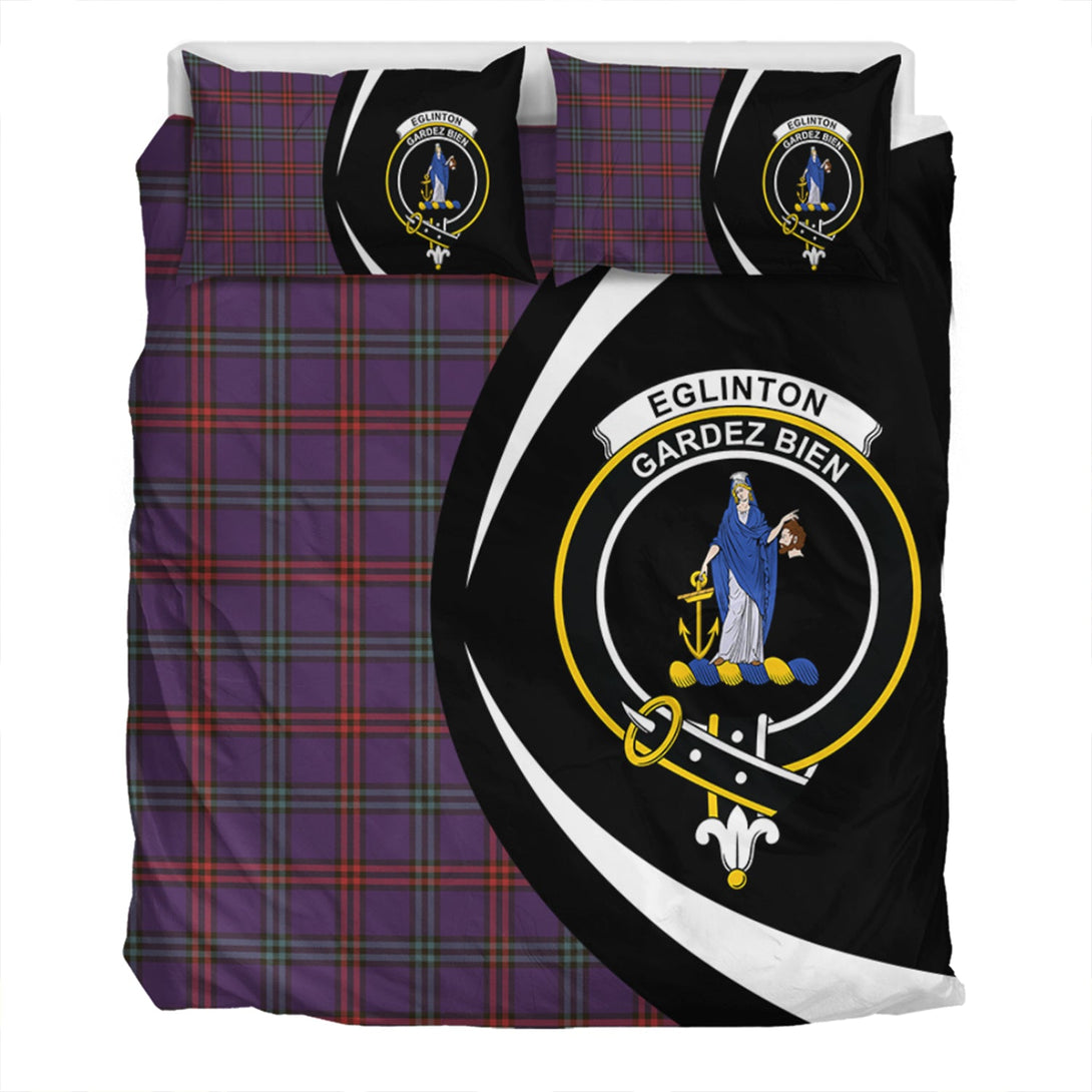 Eglinton District (Montgomery of Ayrshire) Weathered Clan Badge Tartan Bedding Set Circle Style