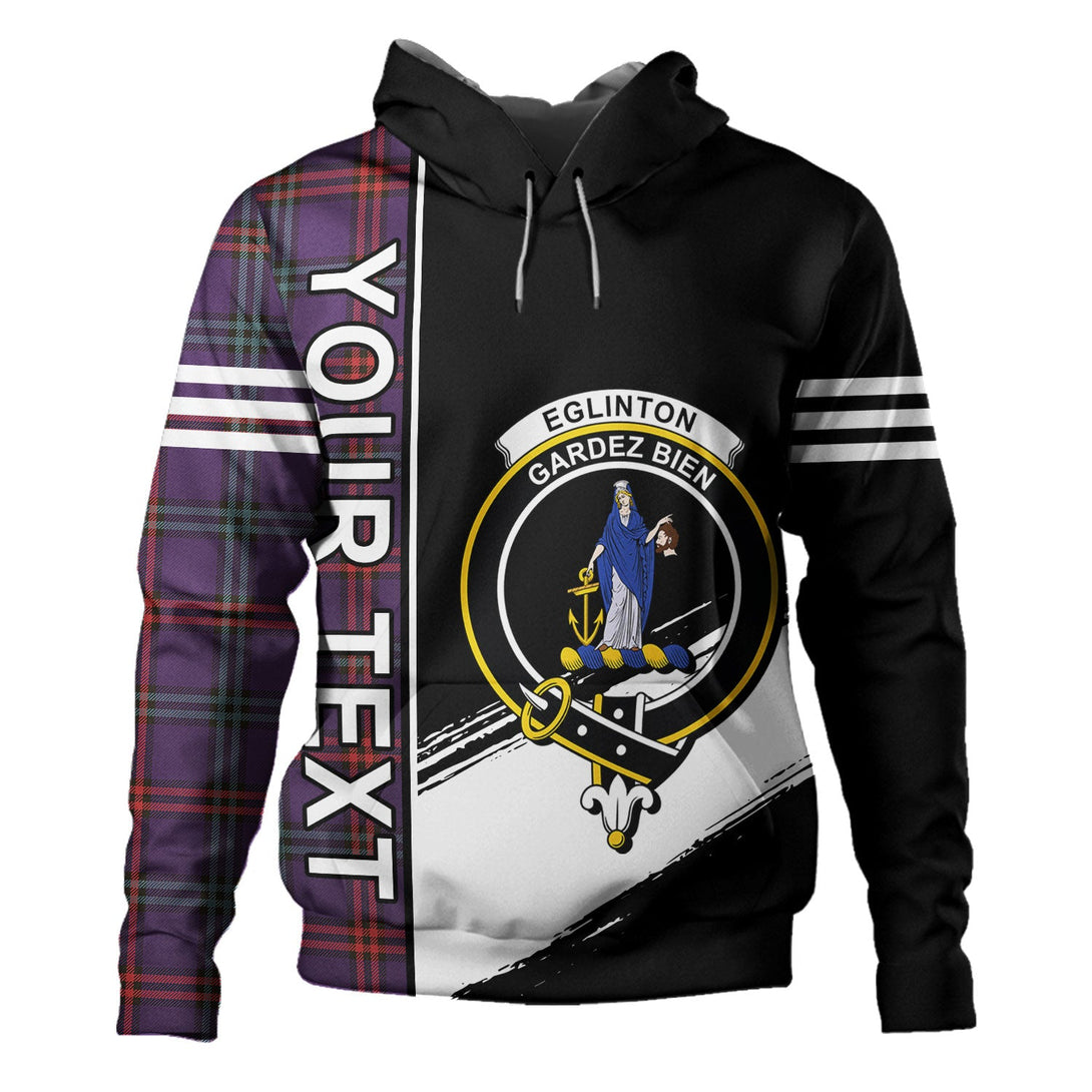 Eglinton District (Montgomery of Ayrshire) Weathered Clan Badge Tartan Hoodie Quarter Style Personalized