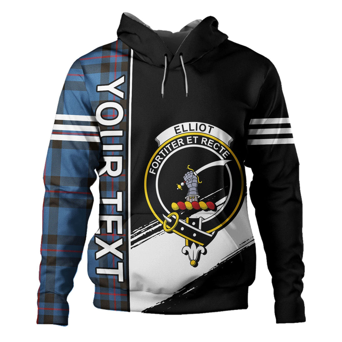 Elliot (Ellot) Modern Clan Badge Tartan Hoodie Quarter Style Personalized