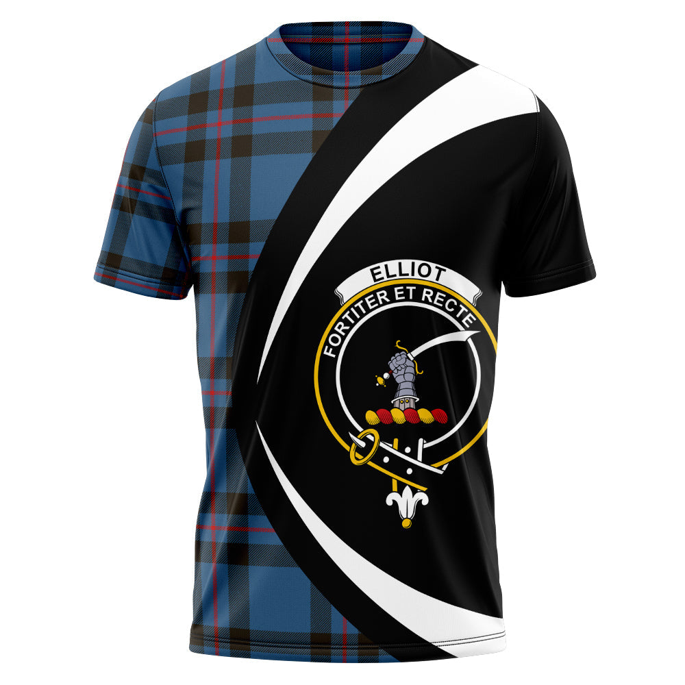 Elliot (Ellot) Modern Clan Badge Tartan T-Shirt Circle Style Personalized