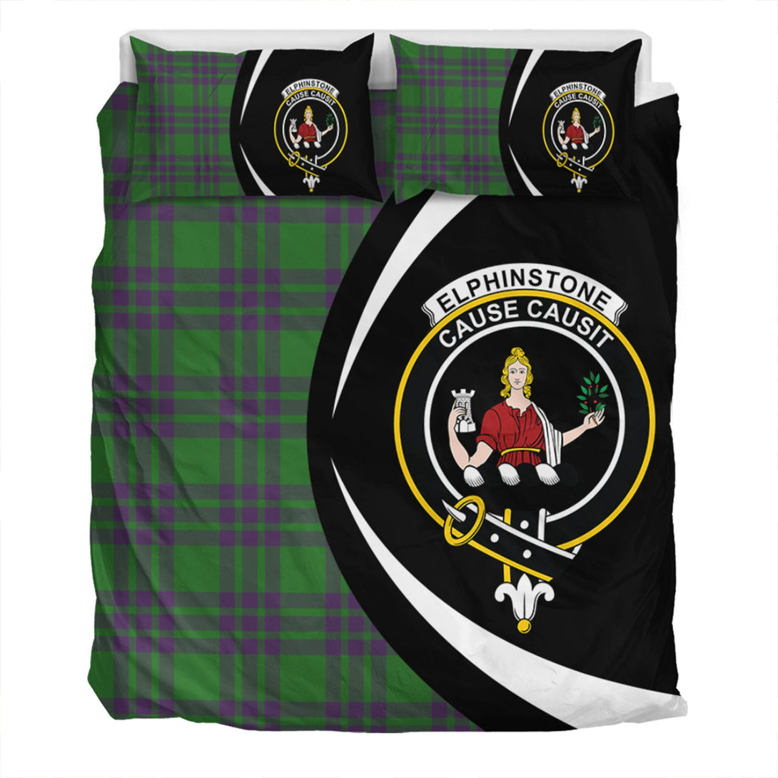 Elphinstone Ancient Clan Badge Tartan Bedding Set Circle Style