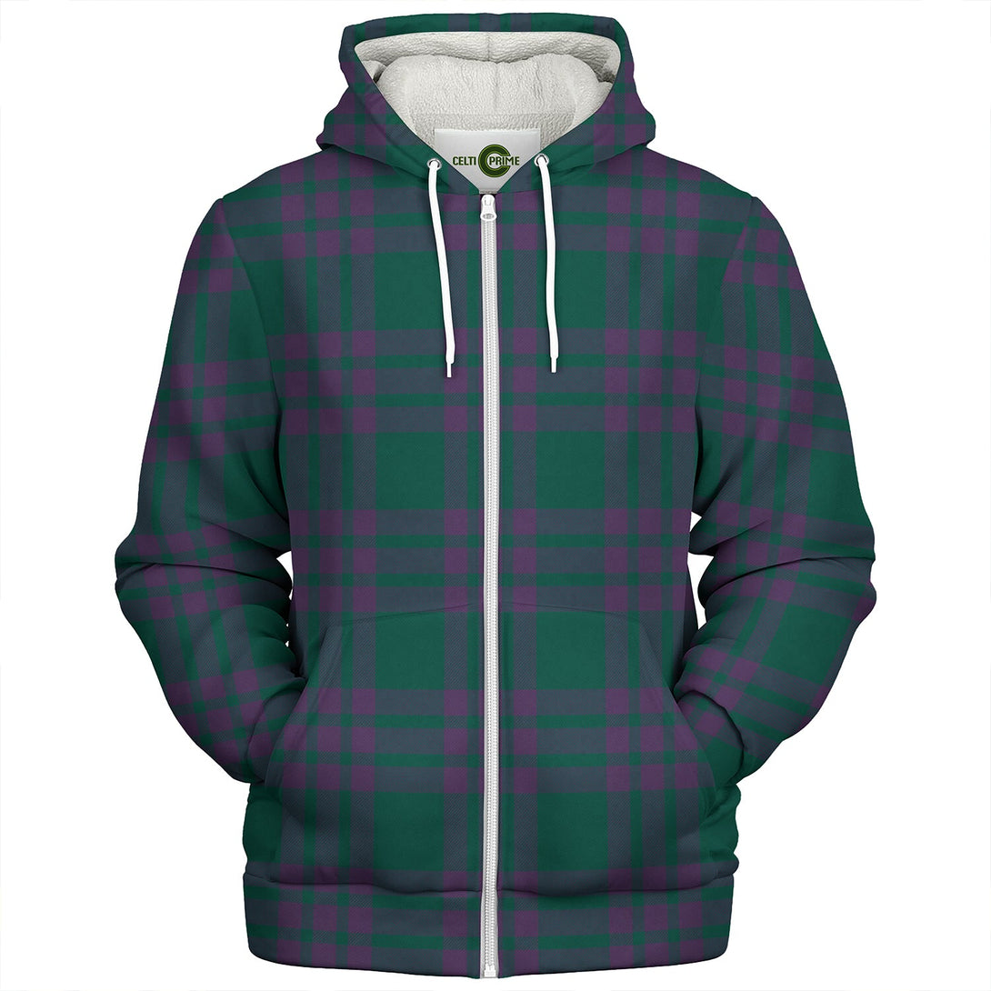 Elphinstone Modern Clan Badge Tartan Sherpa Hoodie