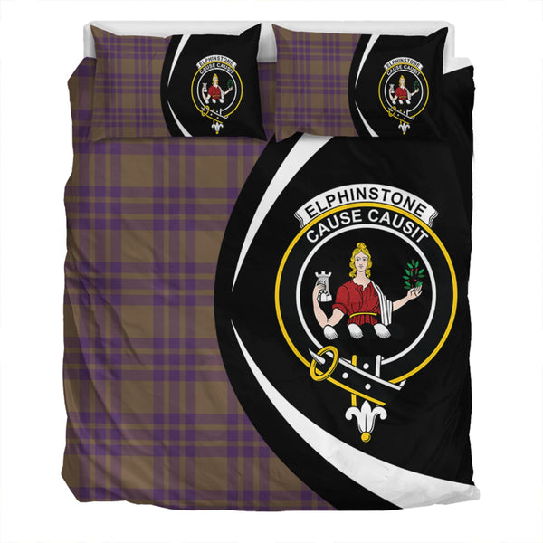 Elphinstone Weathered Clan Badge Tartan Bedding Set Circle Style