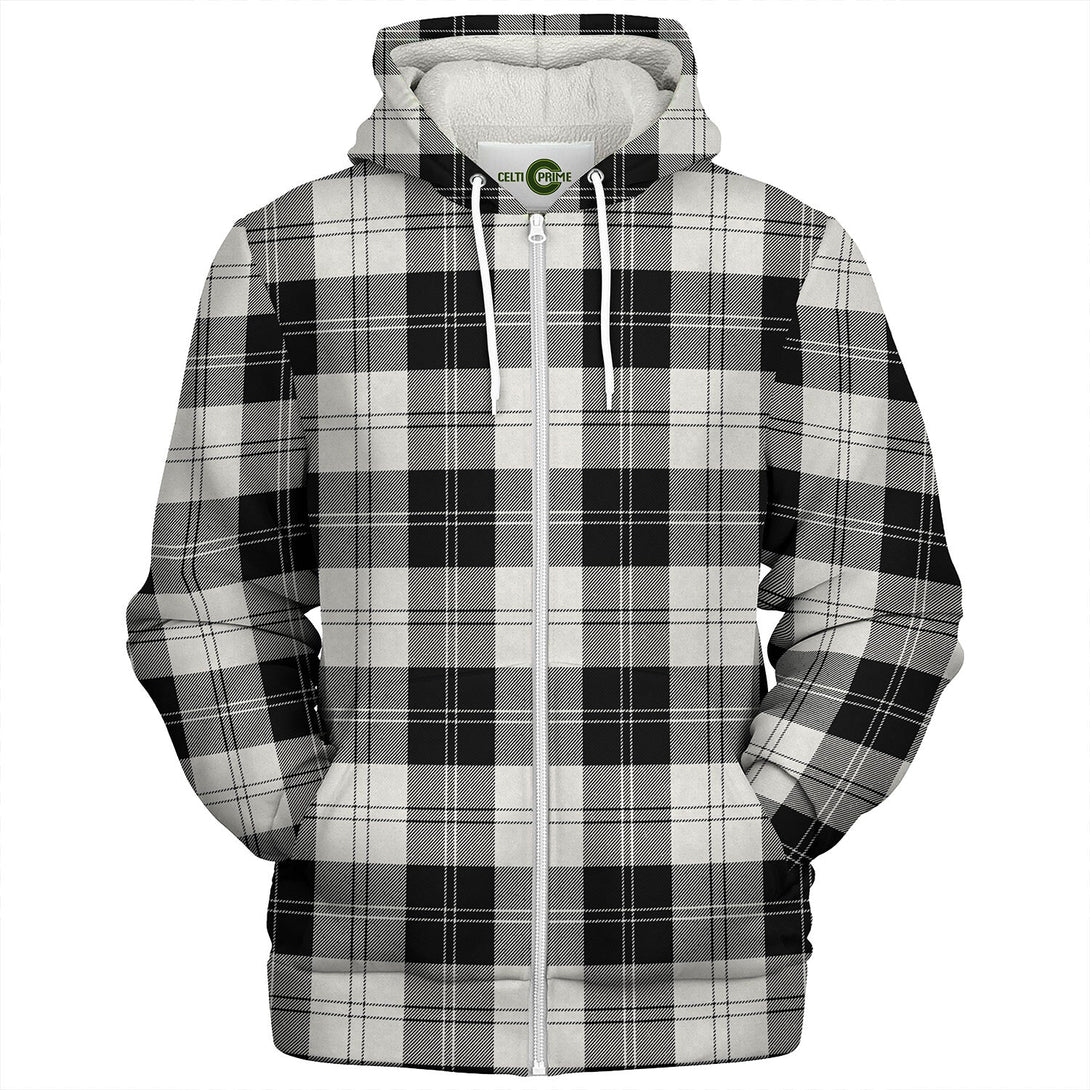 Erskine Black - White Tartan Sherpa Hoodie