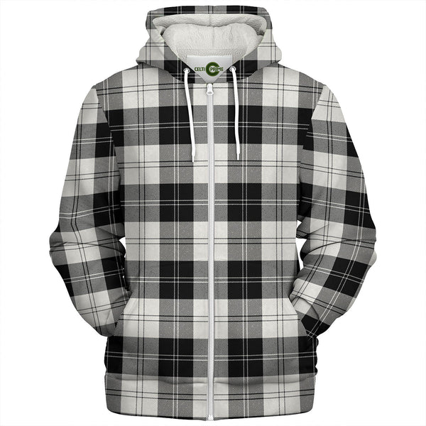 Erskine Black - White Tartan Sherpa Hoodie